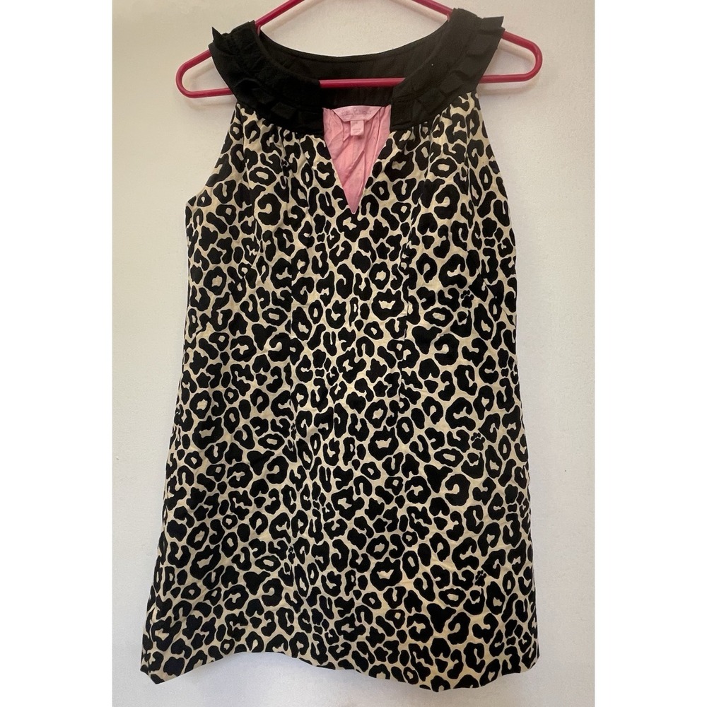 Lilly Pulitzer Leopard Print Brielle Dress Spot On Jacquard Sleeveless Size 4